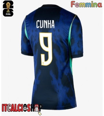 Brasile Matheus Cunha #9 Seconda Maglia Femmina Mondiali 2026 Manica Corta